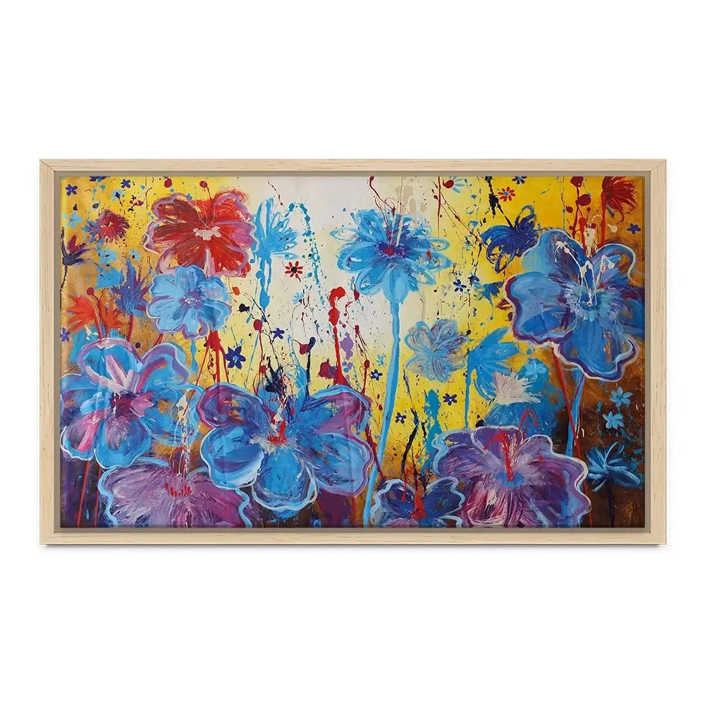 Blue Floral Burst Canvas Print Blue Floral Burst Canvas Print wall art product Maria Moretti