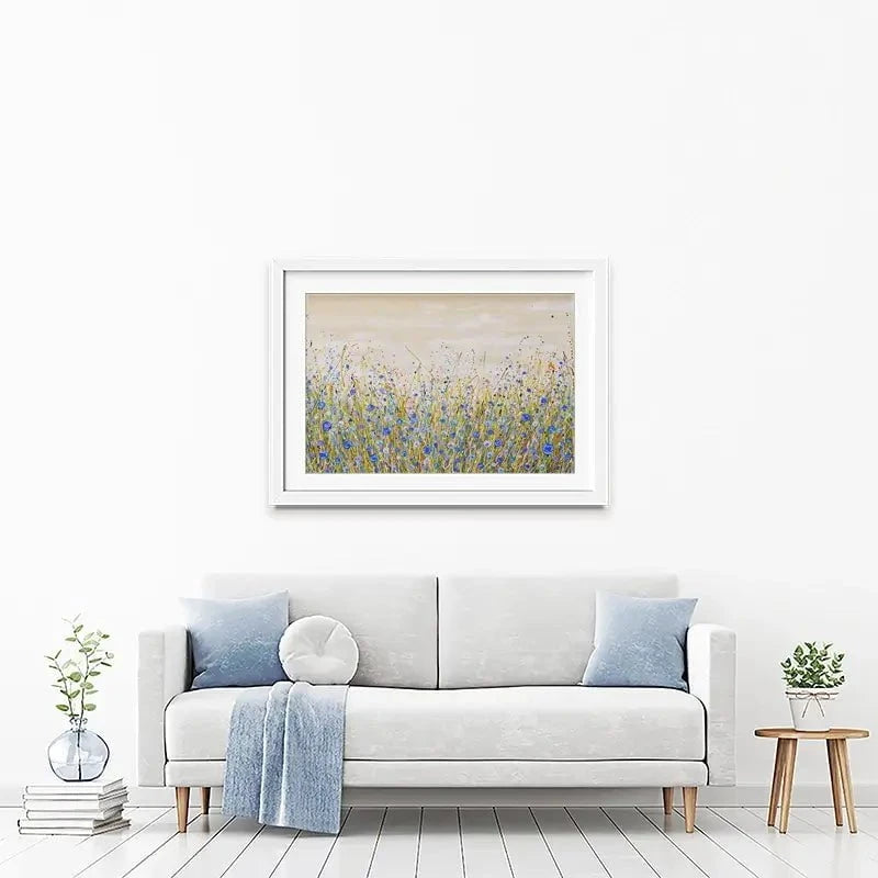 Blue Flowers Symphony Framed Art Print Blue Flowers Symphony Framed Art Print wall art product Olga Tkachyk
