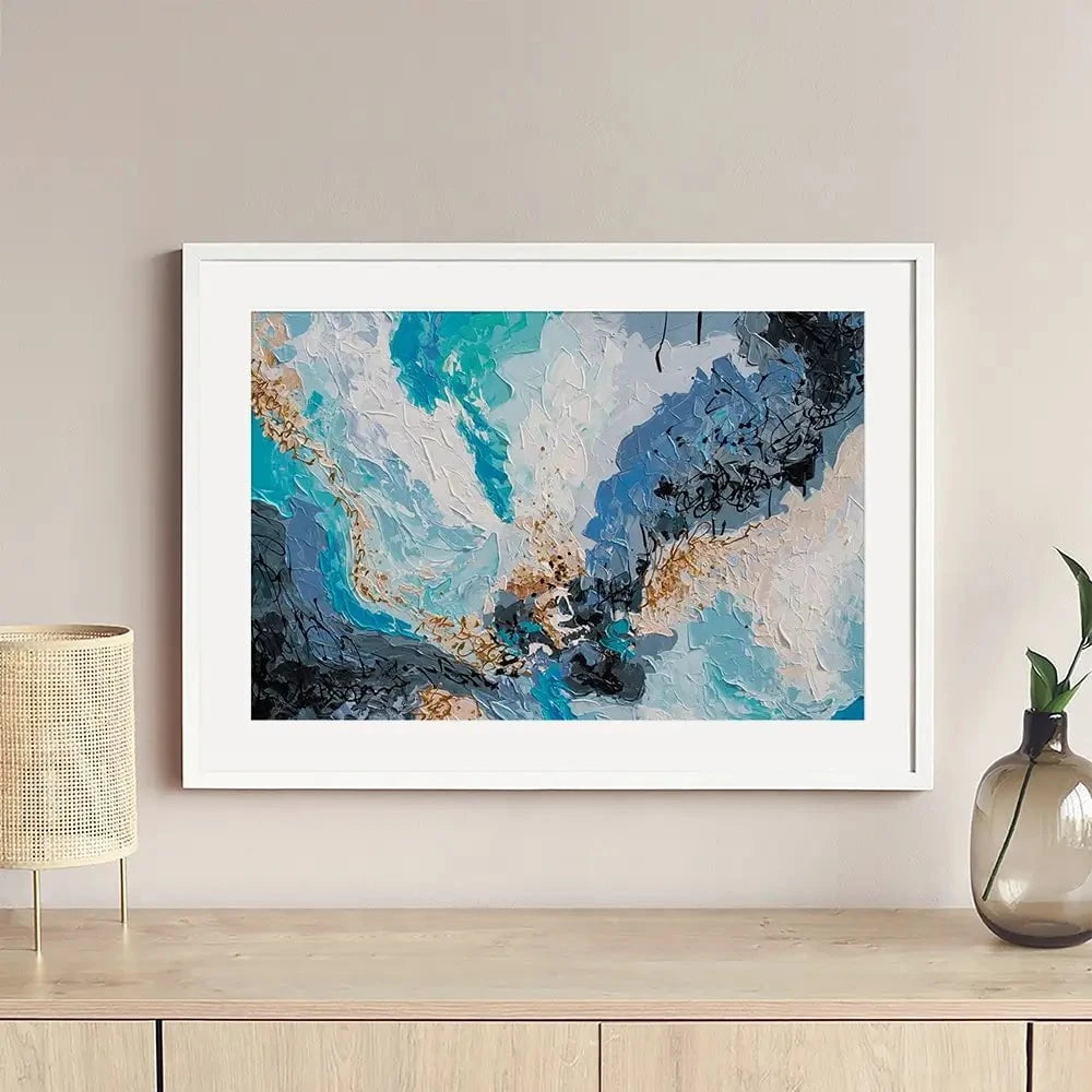 Blue Gold 2 Framed Art Print Blue Gold 2 Framed Art Print wall art product Olga Tkachyk