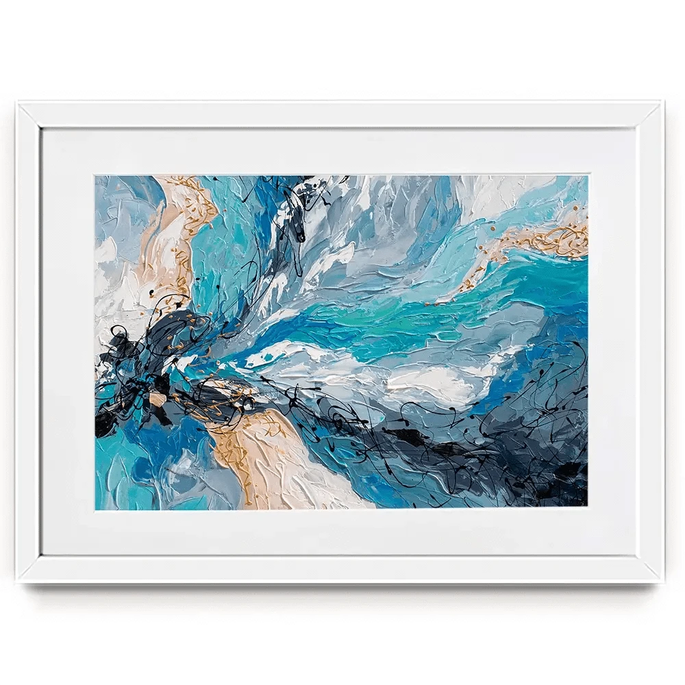 Blue Gold Framed Art Print Blue Gold Framed Art Print wall art product Olga Tkachyk