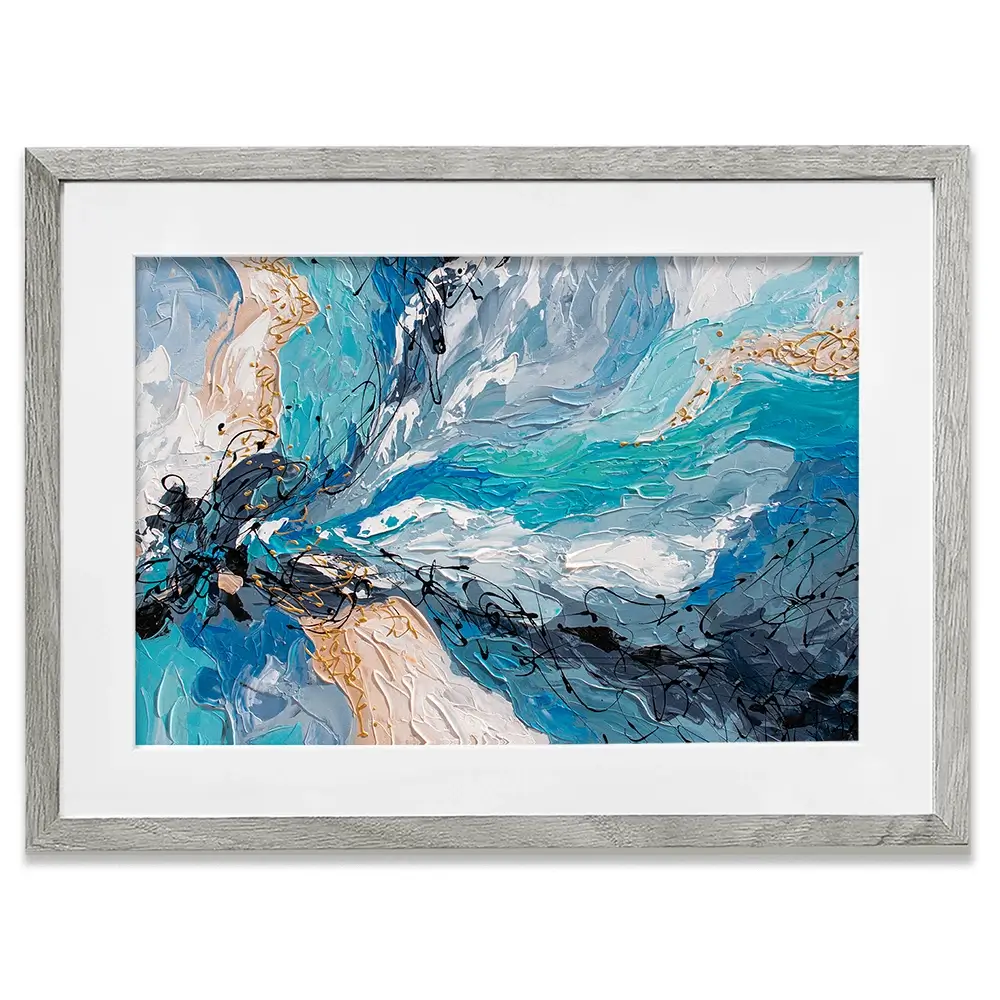 Blue Gold Framed Art Print Blue Gold Framed Art Print wall art product Olga Tkachyk