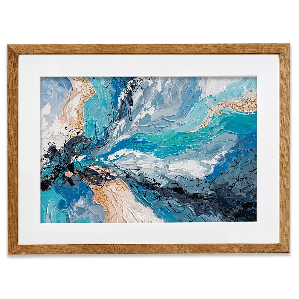 Blue Gold Framed Art Print Blue Gold Framed Art Print wall art product Olga Tkachyk