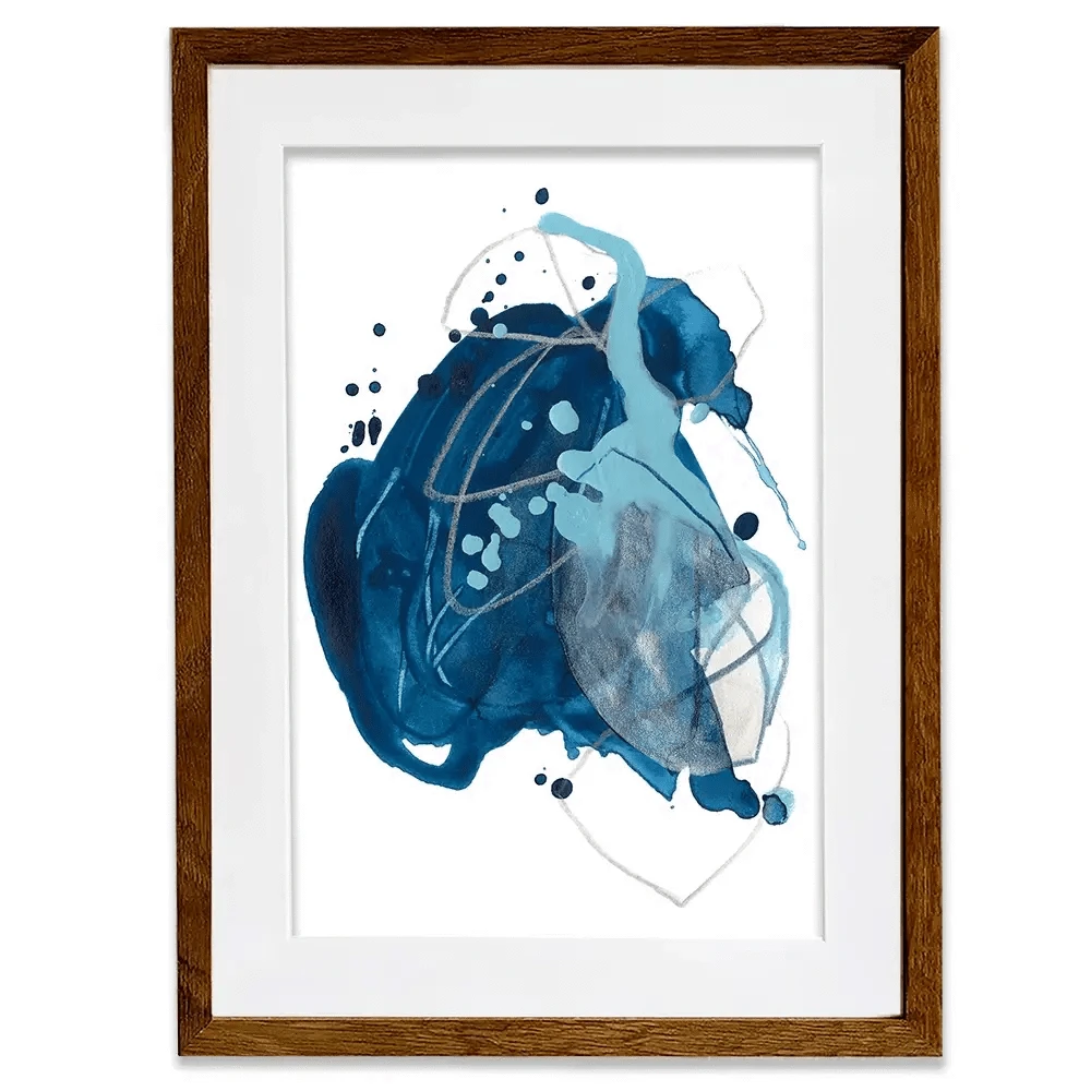 Blue Ink Blot Framed Art Print Blue Ink Blot Framed Art Print wall art product June Erica Vess