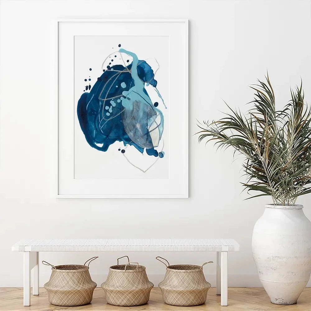 Blue Ink Blot Framed Art Print Blue Ink Blot Framed Art Print wall art product June Erica Vess