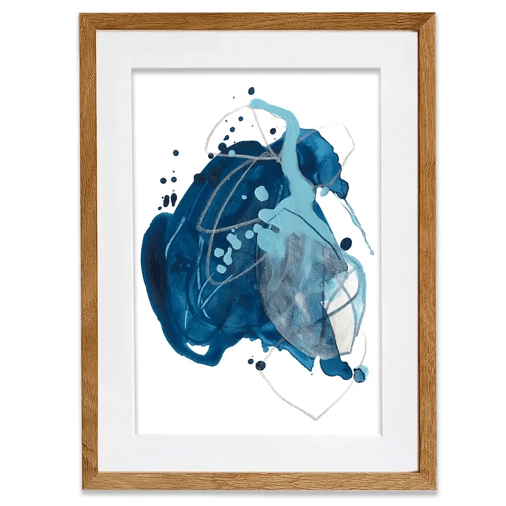 Blue Ink Blot Framed Art Print Blue Ink Blot Framed Art Print wall art product June Erica Vess