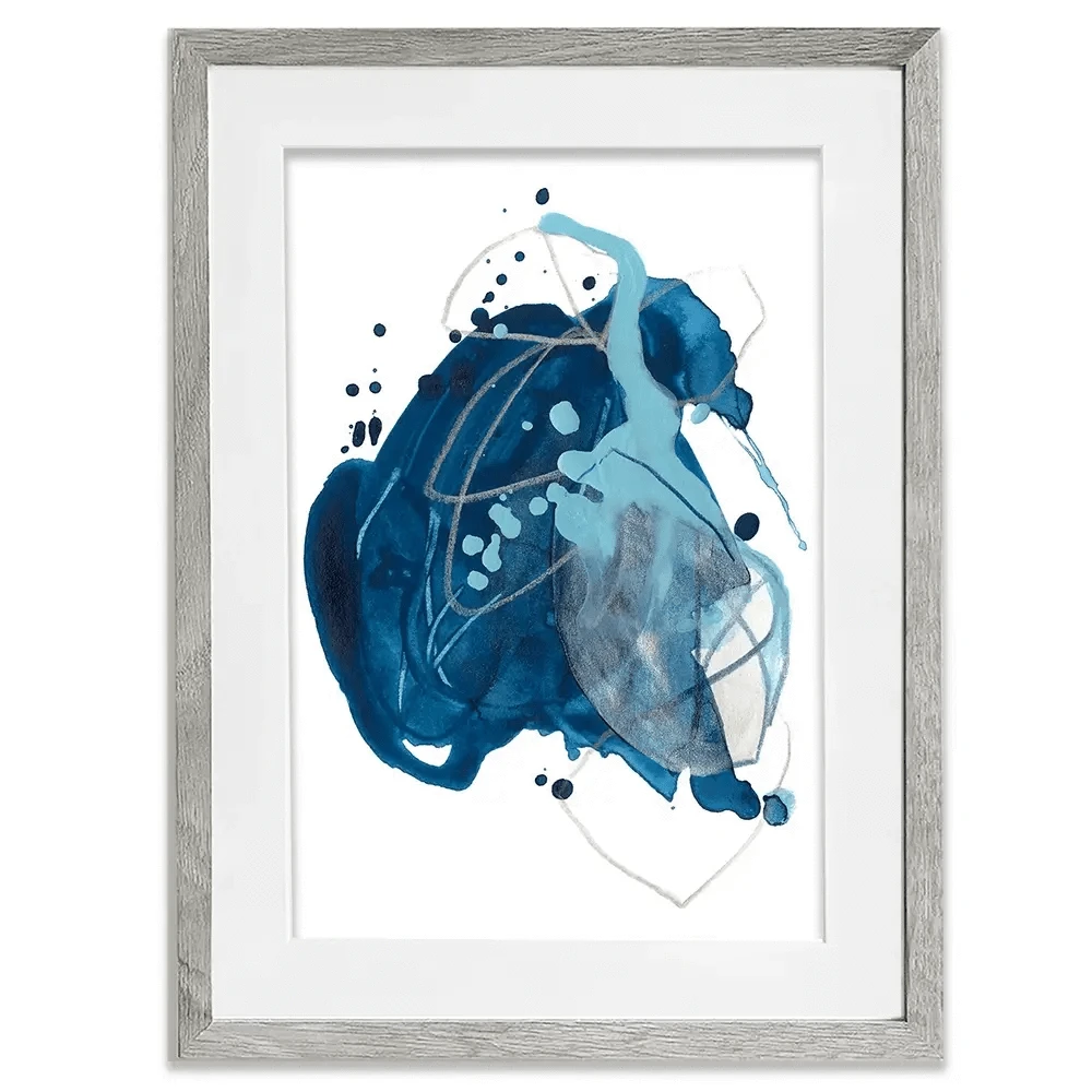 Blue Ink Blot Framed Art Print Blue Ink Blot Framed Art Print wall art product June Erica Vess