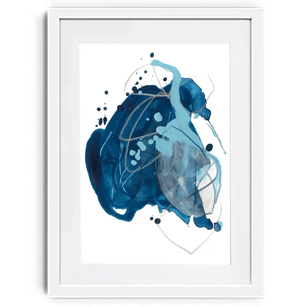 Blue Ink Blot Framed Art Print Blue Ink Blot Framed Art Print wall art product June Erica Vess