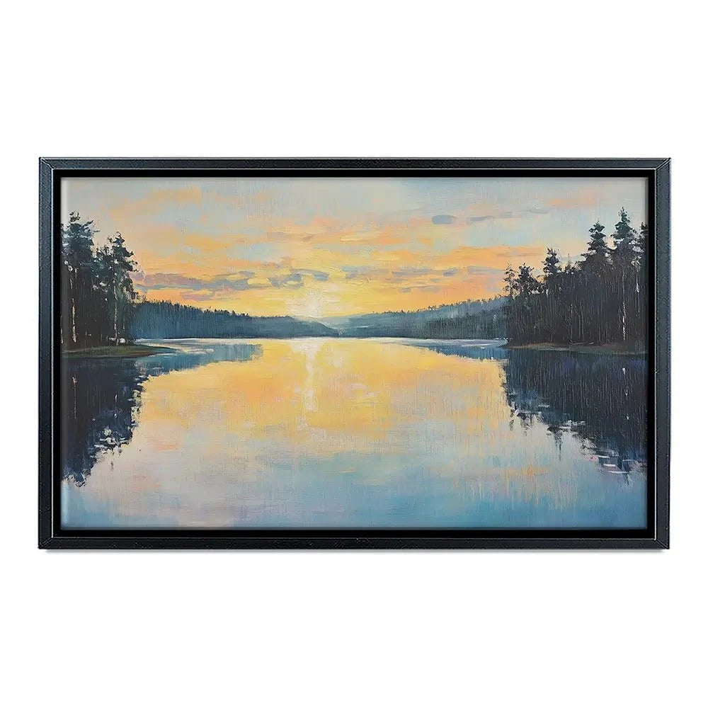 Blue Lake Morning Sunrise Canvas Print Blue Lake Morning Sunrise Canvas Print wall art product Gina Kelly - Independent