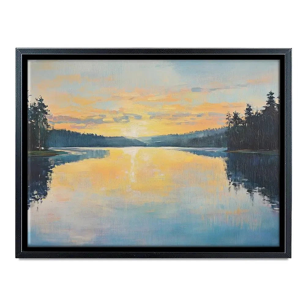 Blue Lake Morning Sunrise Canvas Print Blue Lake Morning Sunrise Canvas Print wall art product Gina Kelly - Independent