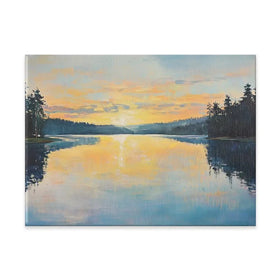 Blue Lake Morning Sunrise Canvas Print Blue Lake Morning Sunrise Canvas Print wall art product Gina Kelly - Independent