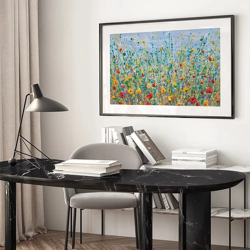 Blue Meadow Framed Art Print Blue Meadow Framed Art Print wall art product Olga Tkachyk