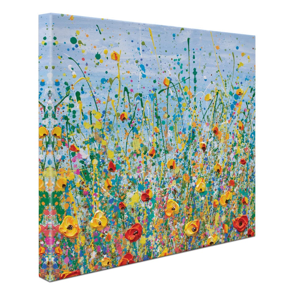 Blue Meadow Square Canvas Print wall art product Olga Tkachyk