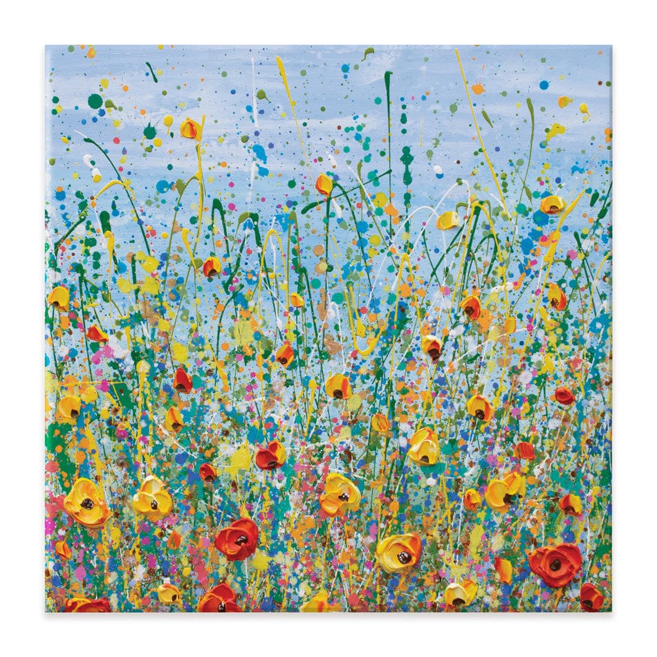 Blue Meadow Square Canvas Print wall art product Olga Tkachyk