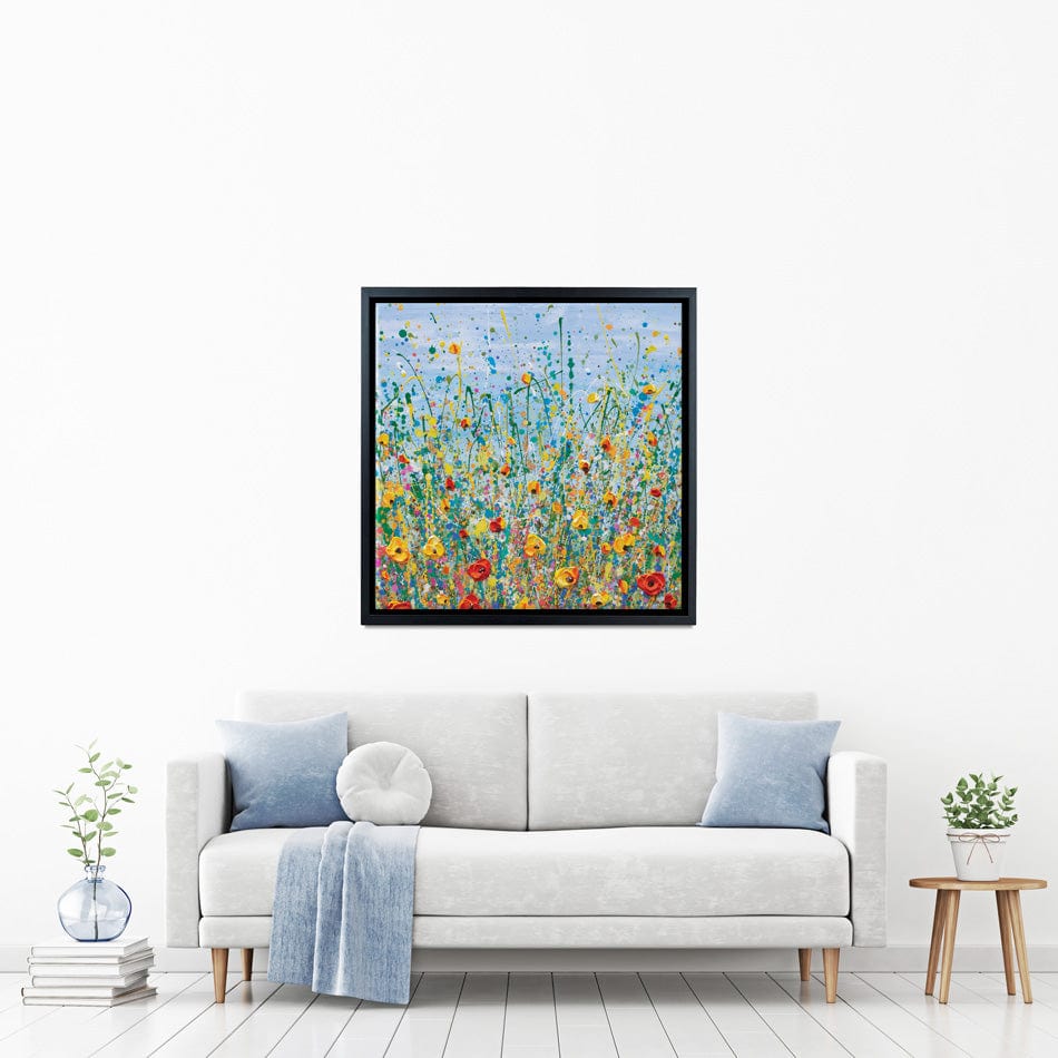 Blue Meadow Square Canvas Print wall art product Olga Tkachyk