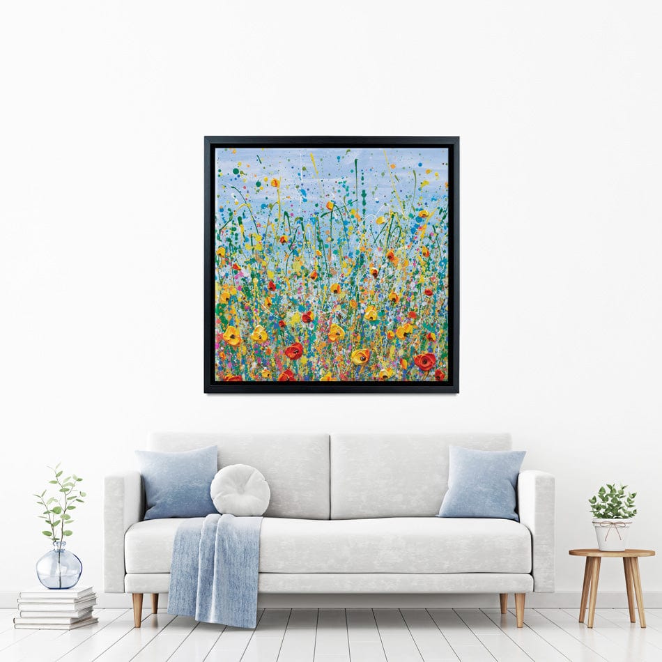 Blue Meadow Square Canvas Print wall art product Olga Tkachyk