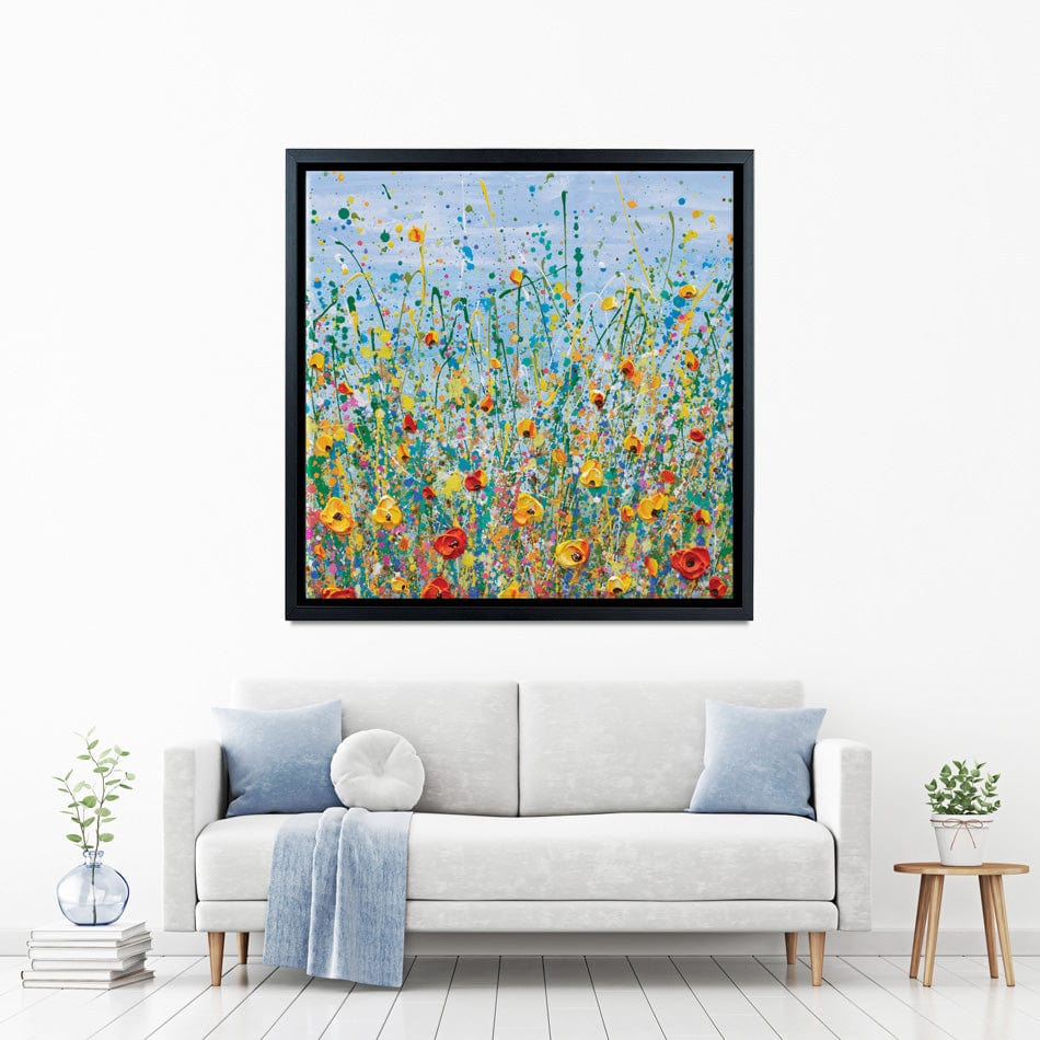 Blue Meadow Square Canvas Print wall art product Olga Tkachyk