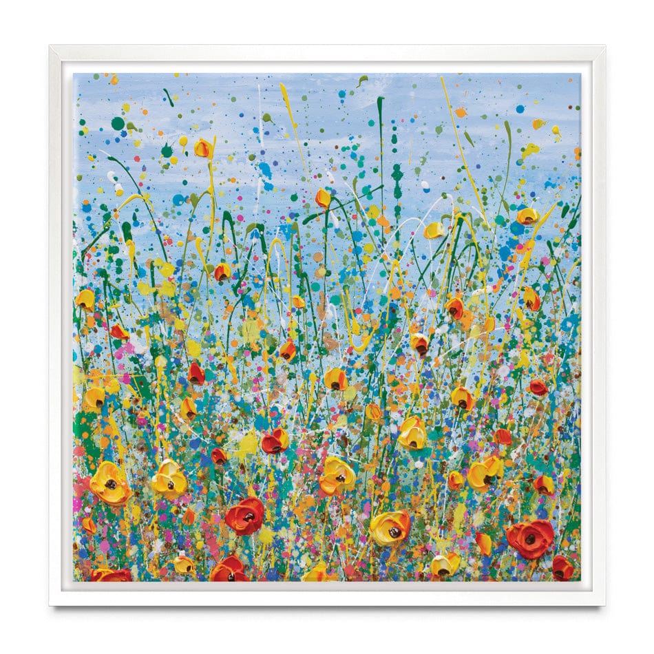 Blue Meadow Square Canvas Print wall art product Olga Tkachyk