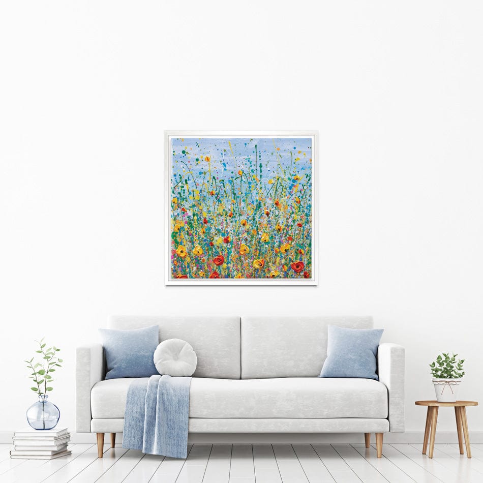 Blue Meadow Square Canvas Print wall art product Olga Tkachyk
