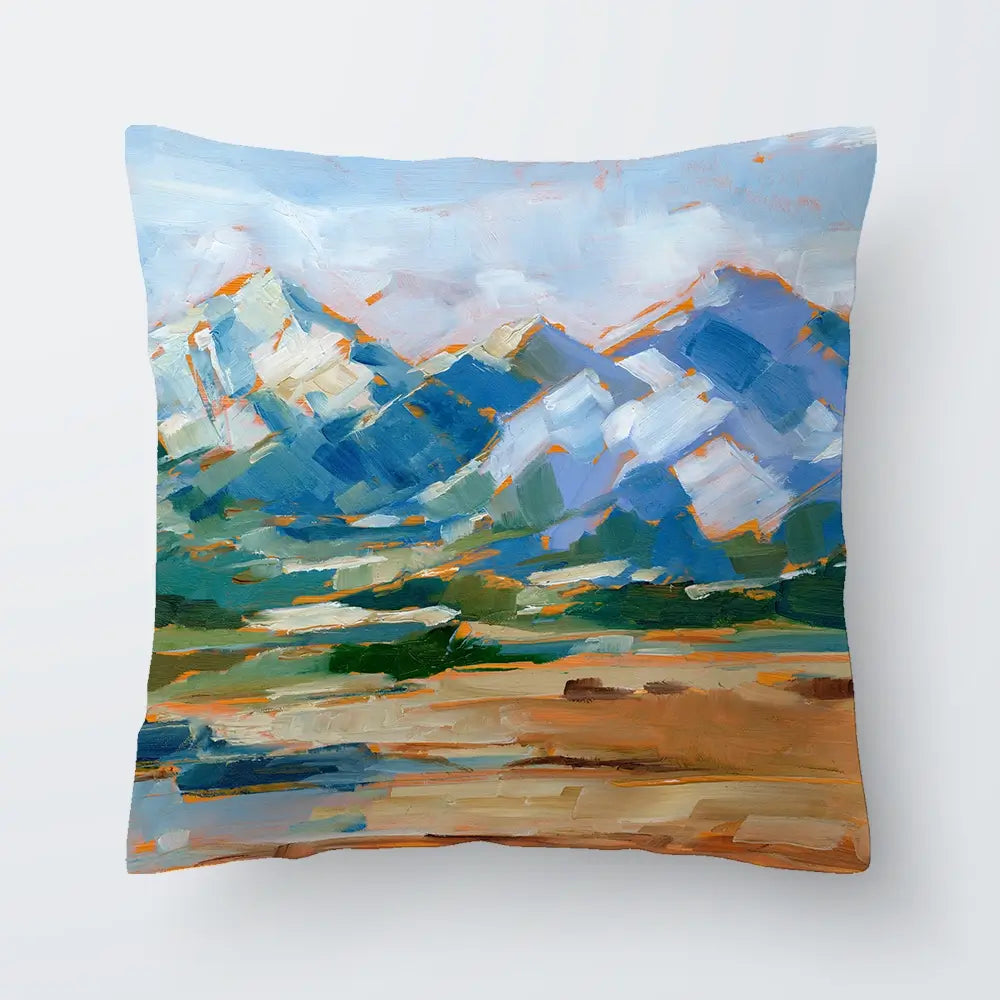 Blue Mountain Peaks Cushion Blue Mountain Peaks Cushion wall art product Art Print Shop