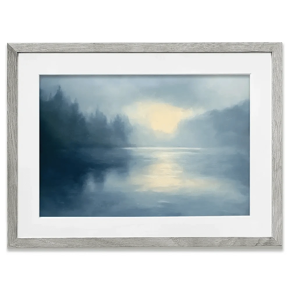 Blue Mountains Misty Morning Framed Art Print Blue Mountains Misty Morning Framed Art Print wall art product Gina Kelly - Independent