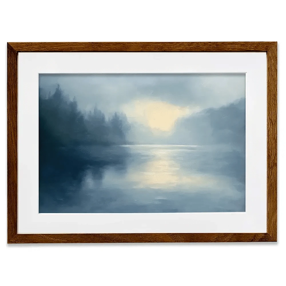 Blue Mountains Misty Morning Framed Art Print Blue Mountains Misty Morning Framed Art Print wall art product Gina Kelly - Independent
