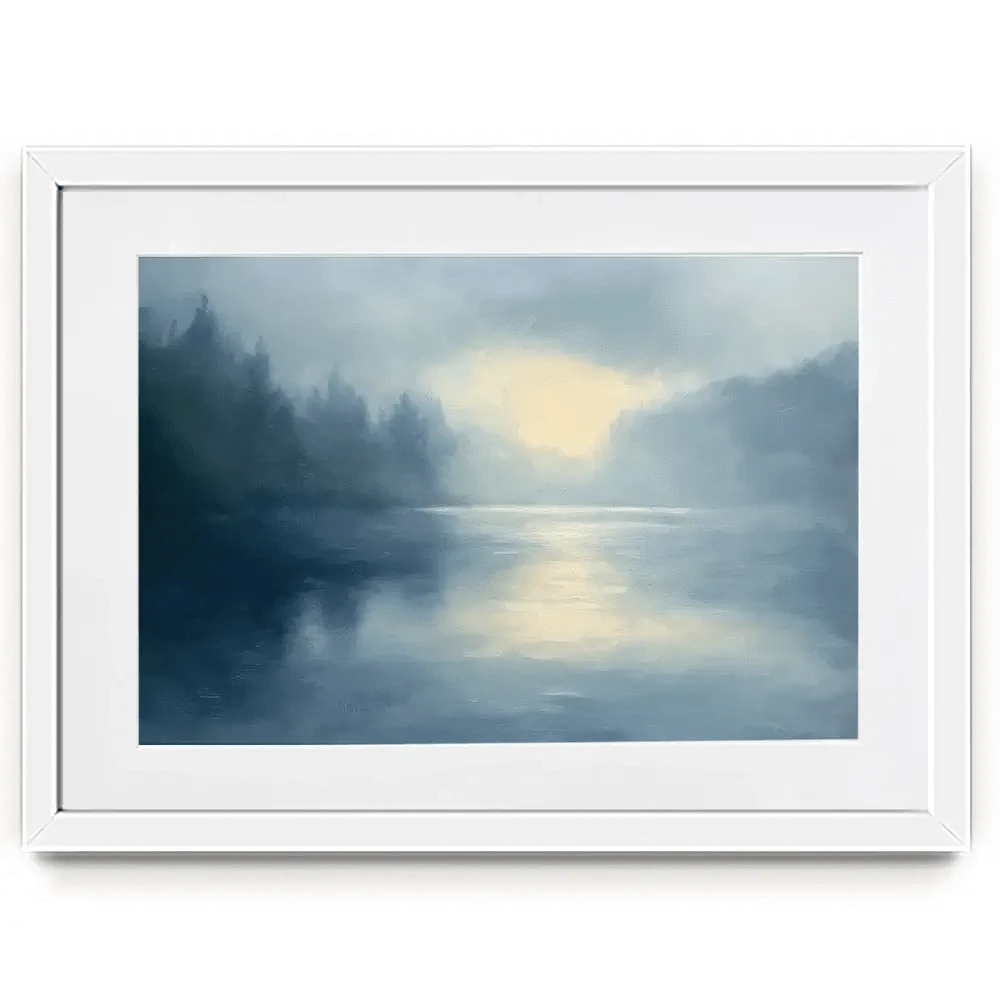Blue Mountains Misty Morning Framed Art Print Blue Mountains Misty Morning Framed Art Print wall art product Gina Kelly - Independent