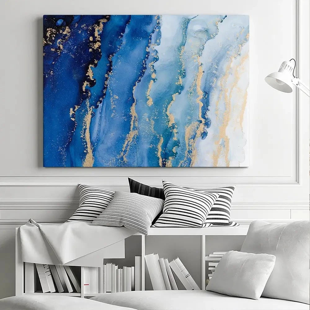 Blue Ombre Marble Canvas Print Blue Ombre Marble Canvas Print wall art product Blue Planet Studio / Shutterstock