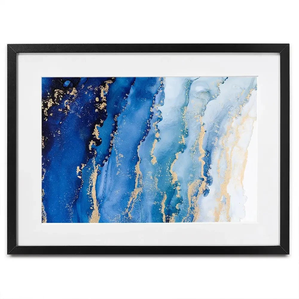 Blue Ombre Marble Framed Art Print Blue Ombre Marble Framed Art Print wall art product Blue Planet Studio / Shutterstock