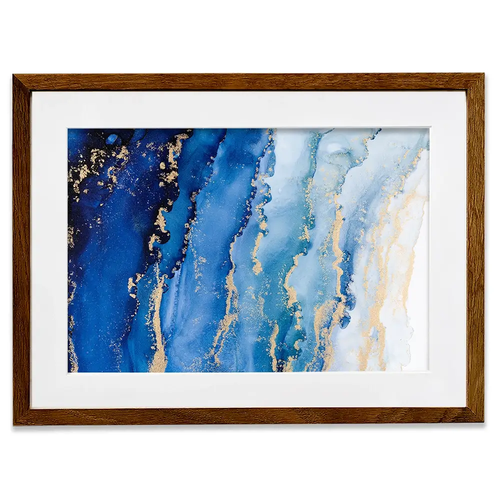Blue Ombre Marble Framed Art Print Blue Ombre Marble Framed Art Print wall art product Blue Planet Studio / Shutterstock