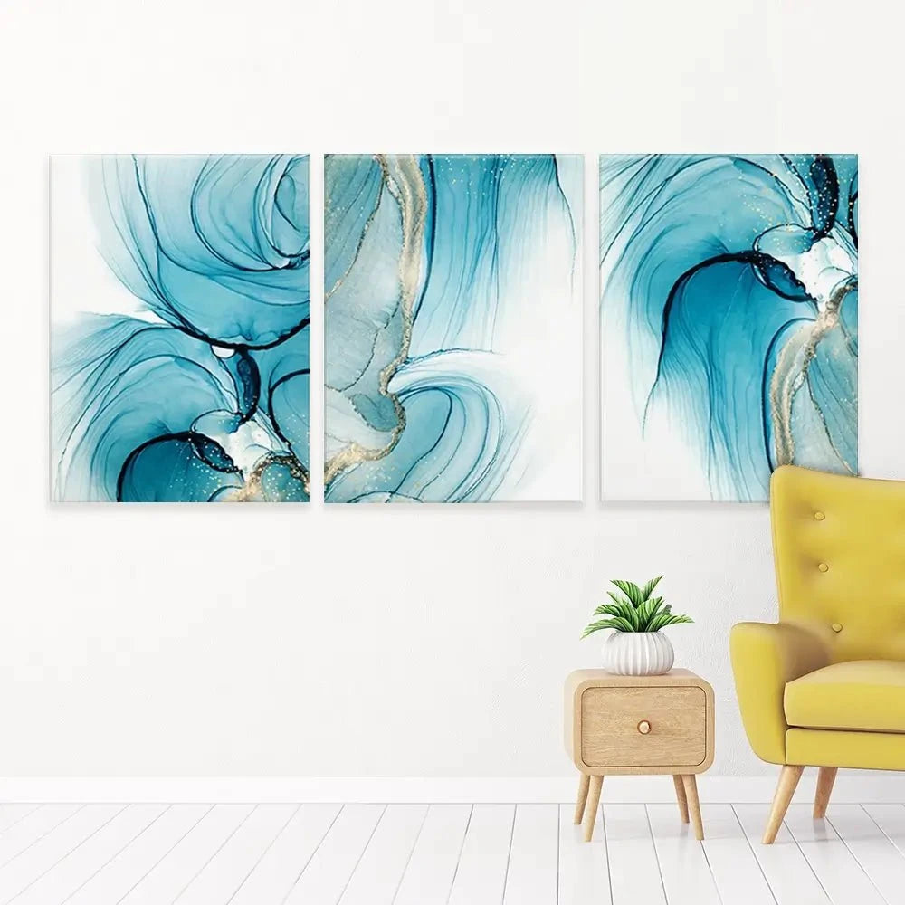 Blue Opulence Trio Canvas Print Blue Opulence Trio Canvas Print wall art product Svetolk / Shutterstock