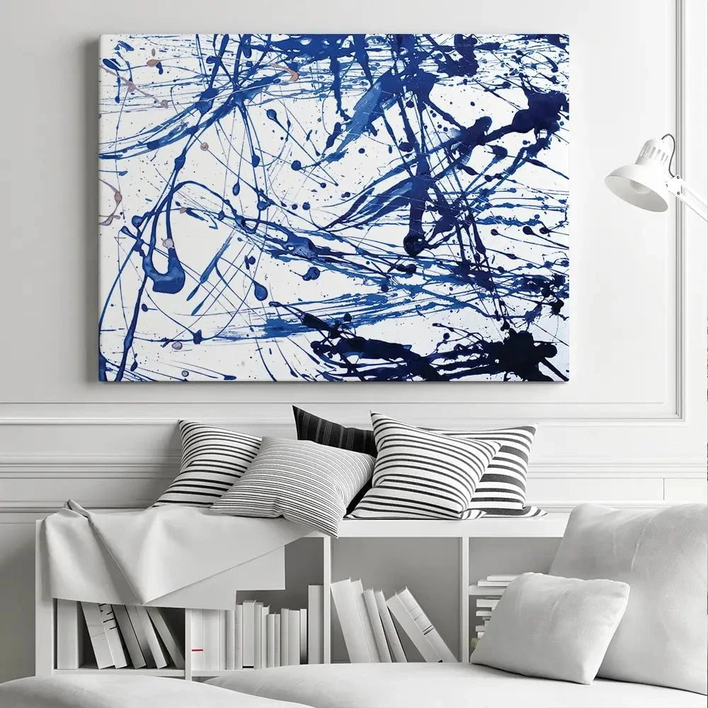 Blue Paint Spatter Canvas Print Blue Paint Spatter Canvas Print wall art product Nataliya Sdobnikova / Shutterstock