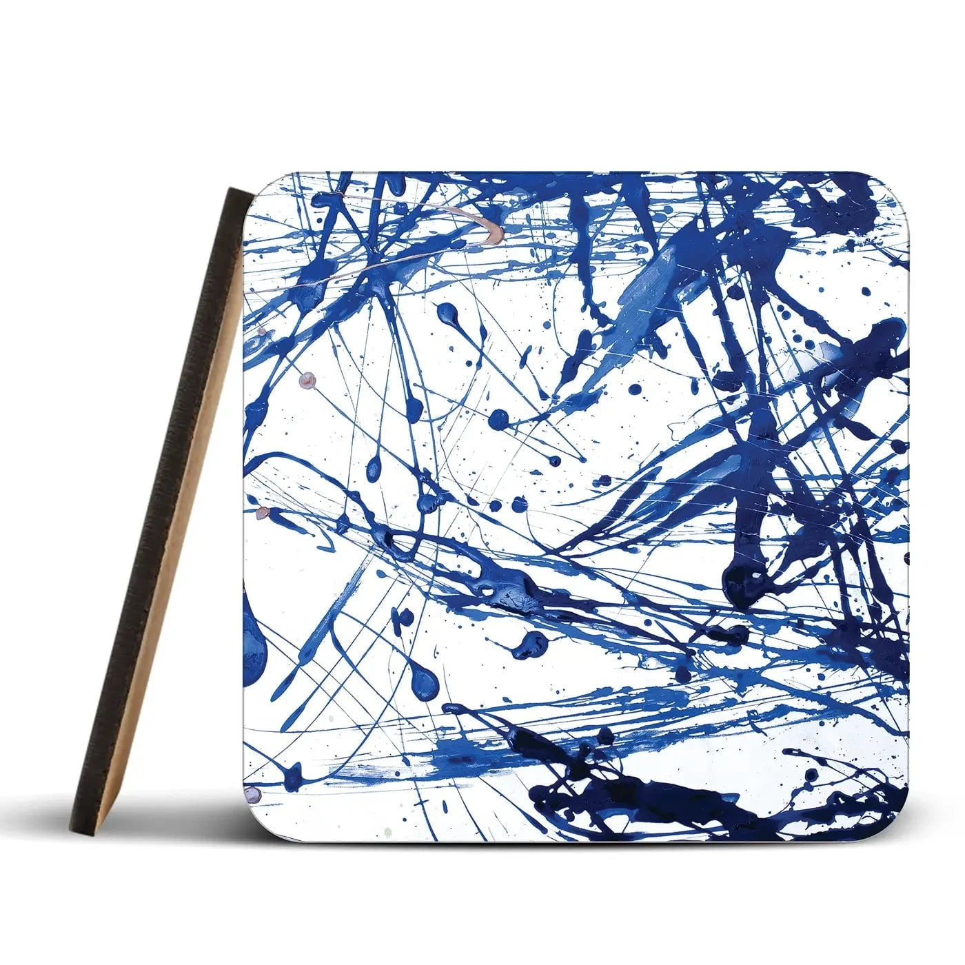 Blue Paint Spatter Coaster Set Blue Paint Spatter Coaster Set wall art product Nataliya Sdobnikova / Shutterstock