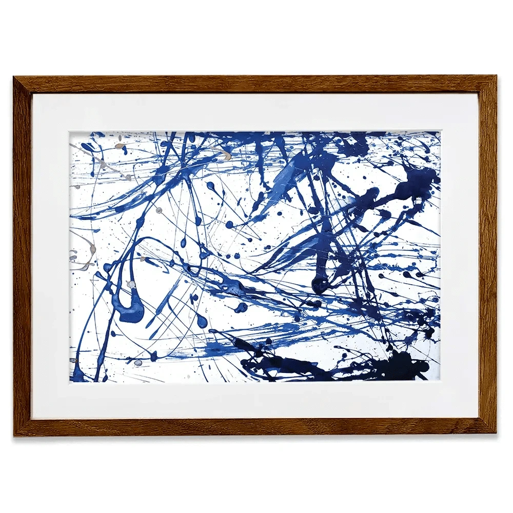 Blue Paint Spatter Framed Art Print Blue Paint Spatter Framed Art Print wall art product Nataliya Sdobnikova / Shutterstock