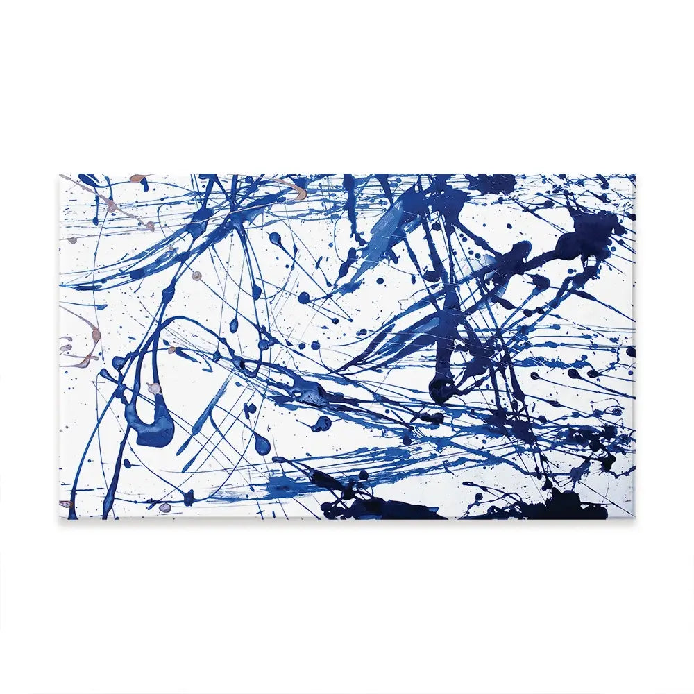 Blue Paint Spatter Oversized Canvas Print Blue Paint Spatter Oversized Canvas Print wall art product Art Print Shop