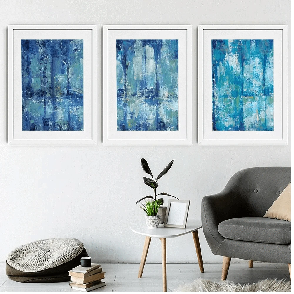 Blue Reflection Framed Art Print Trio Blue Reflection Framed Art Print Trio wall art product Tim O'Toole