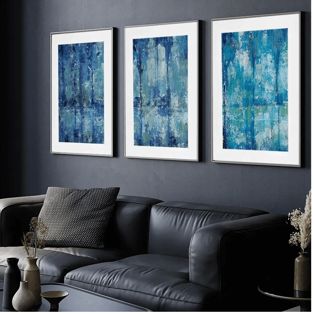 Blue Reflection Framed Art Print Trio Blue Reflection Framed Art Print Trio wall art product Tim O'Toole