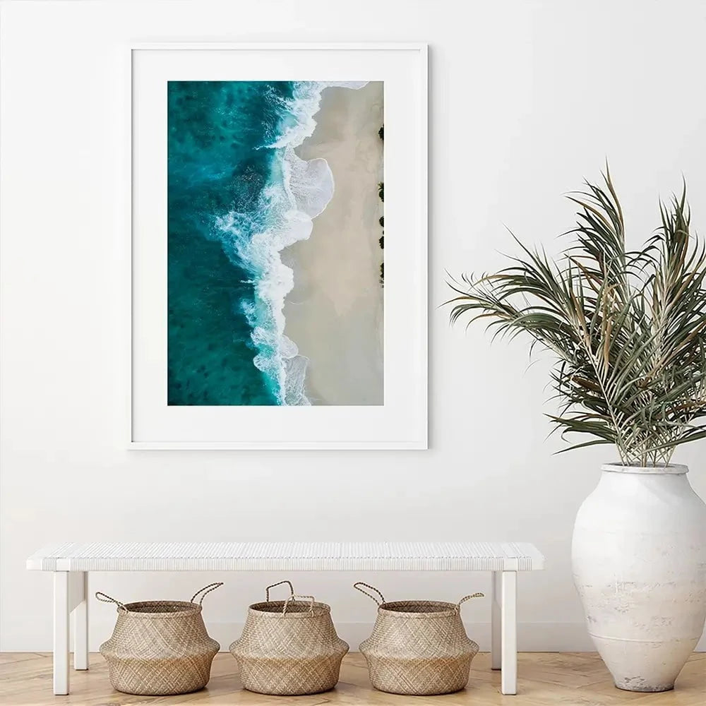Blue Sea Framed Art Print Blue Sea Framed Art Print wall art product Treechild