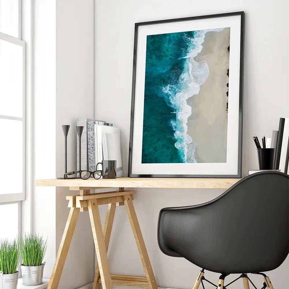Blue Sea Framed Art Print Blue Sea Framed Art Print wall art product Treechild