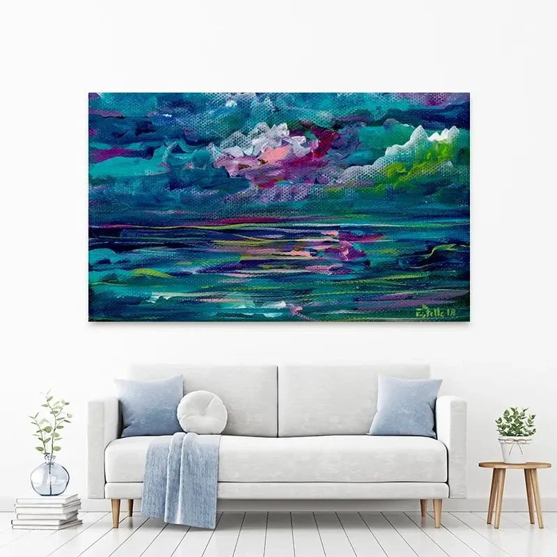 Blue Seas Canvas Print Blue Seas Canvas Print wall art product Estelle Grengs - Independent