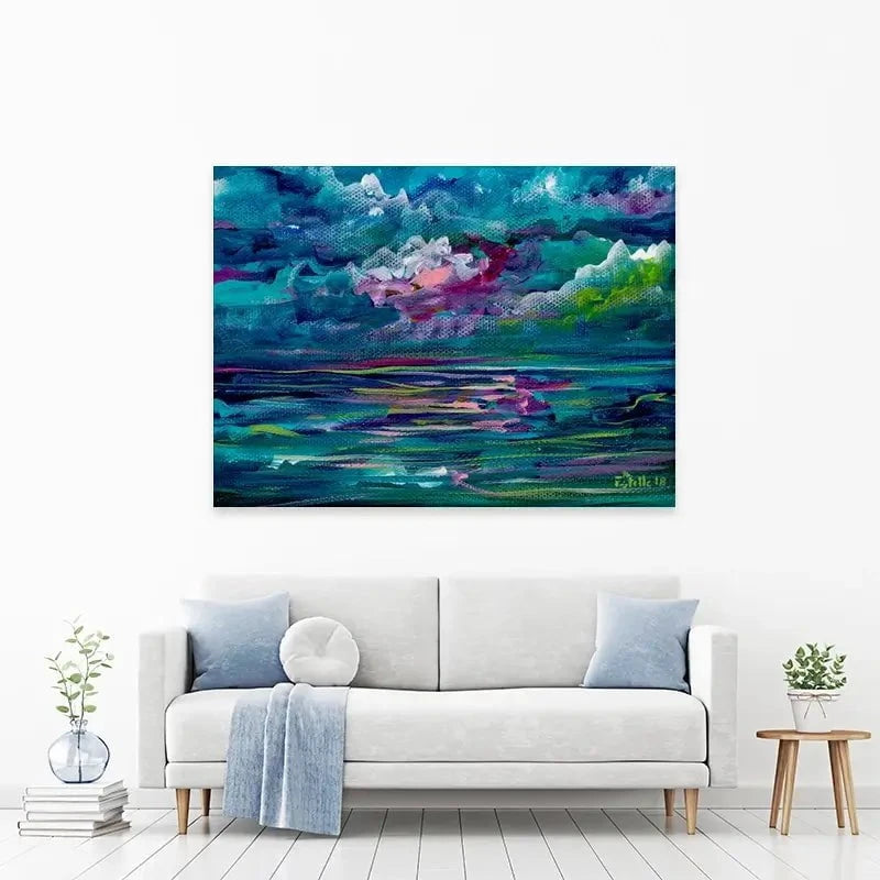 Blue Seas Canvas Print Blue Seas Canvas Print wall art product Estelle Grengs - Independent