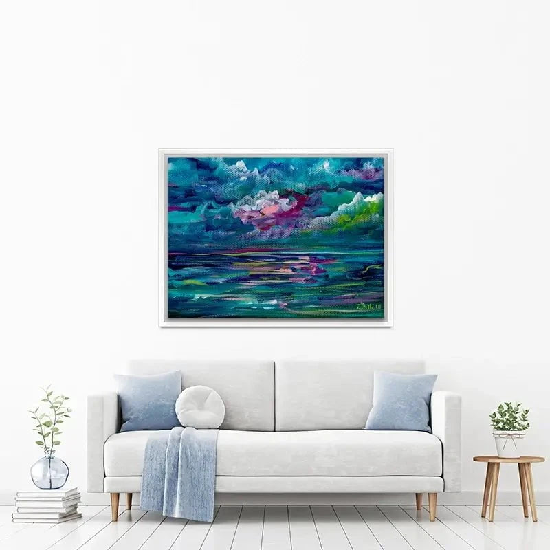 Blue Seas Canvas Print Blue Seas Canvas Print wall art product Estelle Grengs - Independent