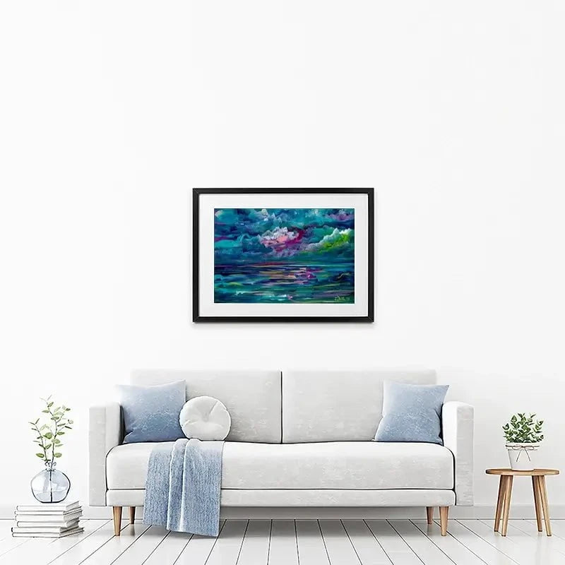 Blue Seas Framed Art Print Blue Seas Framed Art Print wall art product Estelle Grengs - Independent