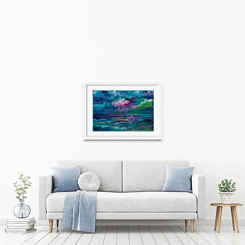 Blue Seas Framed Art Print Blue Seas Framed Art Print wall art product Estelle Grengs - Independent