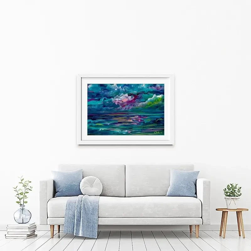 Blue Seas Framed Art Print Blue Seas Framed Art Print wall art product Estelle Grengs - Independent