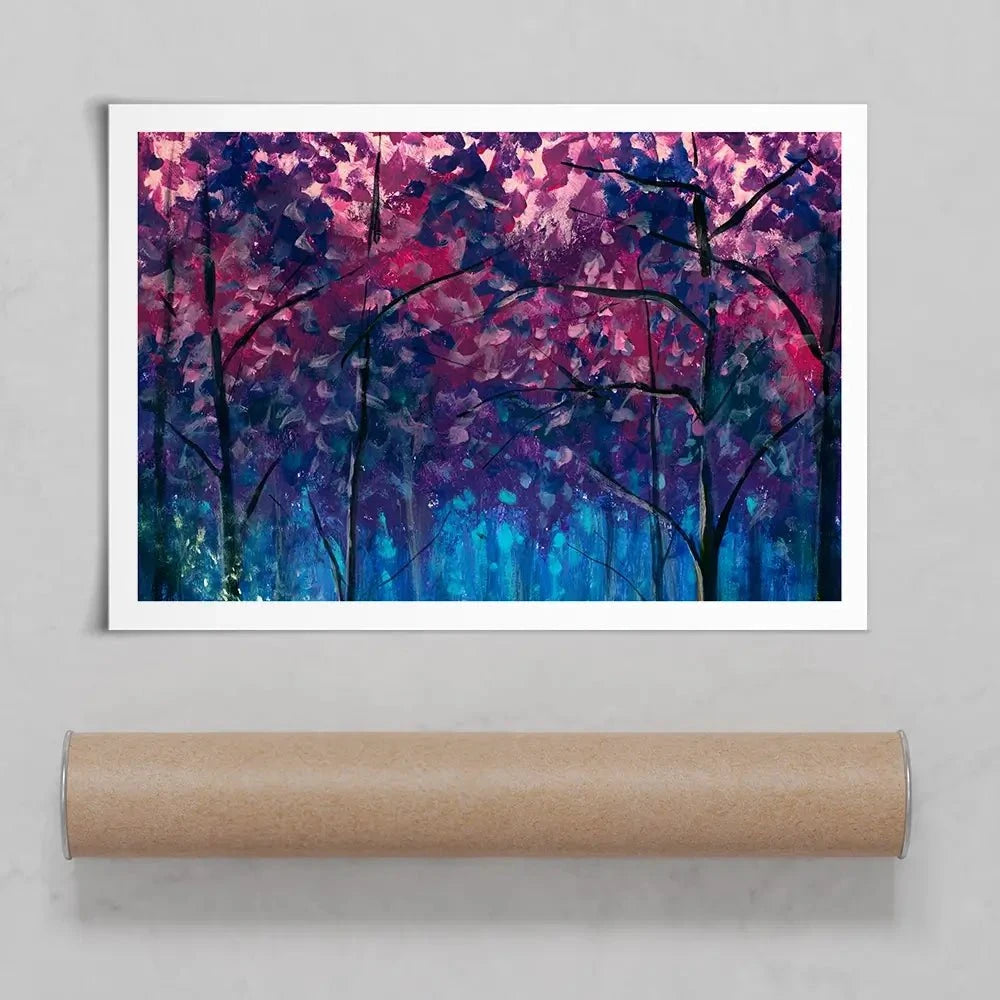 Blue Violet Trees Art Print Blue Violet Trees Art Print wall art product Valery Rybakow / Shutterstock