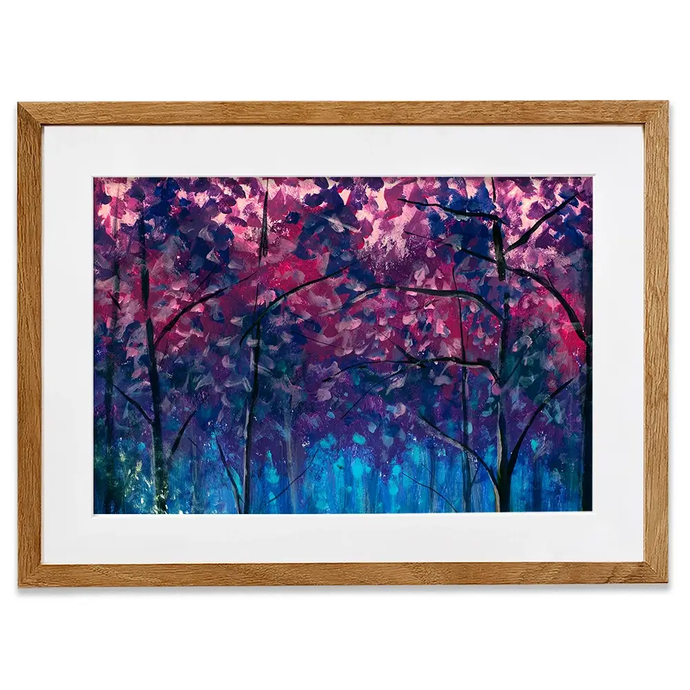 Blue Violet Trees Framed Art Print Blue Violet Trees Framed Art Print wall art product Valery Rybakow / Shutterstock