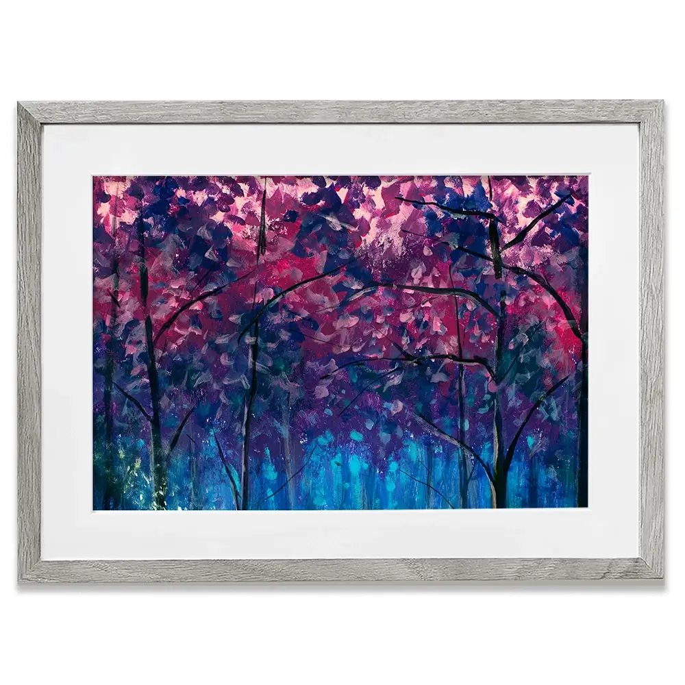 Blue Violet Trees Framed Art Print Blue Violet Trees Framed Art Print wall art product Valery Rybakow / Shutterstock