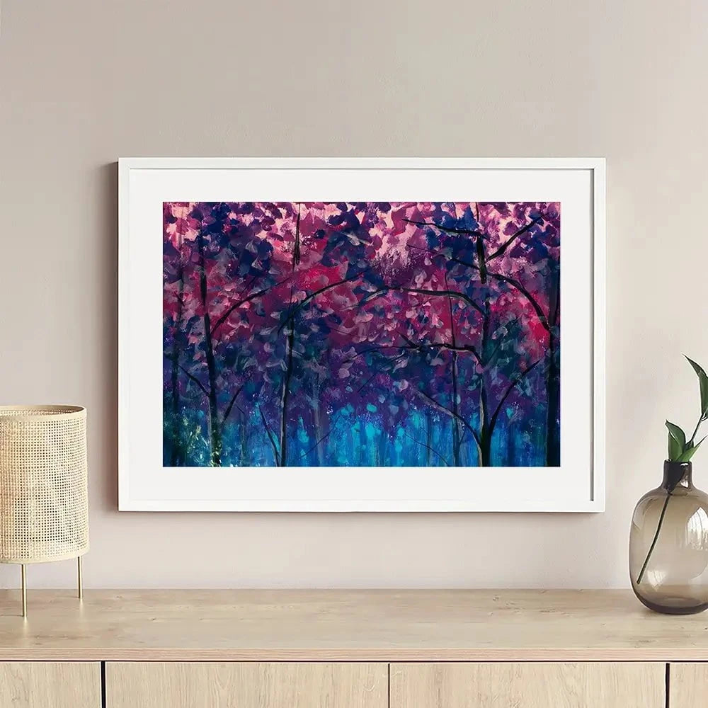 Blue Violet Trees Framed Art Print Blue Violet Trees Framed Art Print wall art product Valery Rybakow / Shutterstock