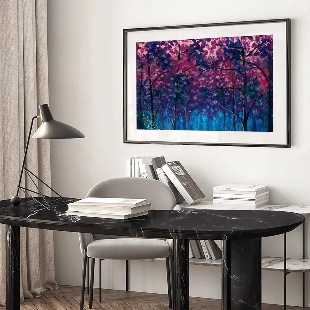 Blue Violet Trees Framed Art Print Blue Violet Trees Framed Art Print wall art product Valery Rybakow / Shutterstock
