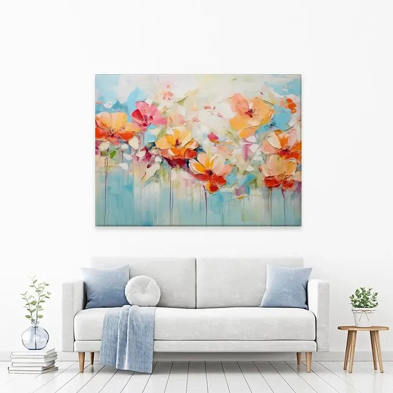 Blue Watercolour Florals Canvas Print Blue Watercolour Florals Canvas Print wall art product Gina Kelly - Independent